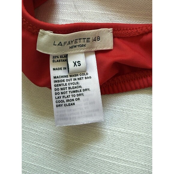 Lafayette 148 New York Bralette Bikini Swim Top In Flame Red Sz XSmall New - Picture 4 of 5